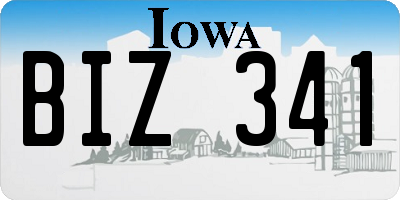 IA license plate BIZ341
