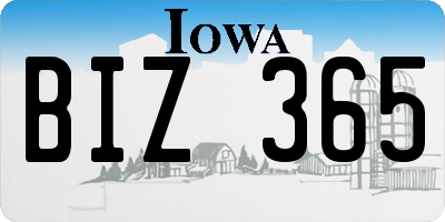 IA license plate BIZ365