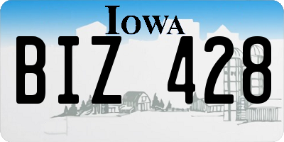 IA license plate BIZ428