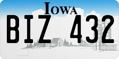 IA license plate BIZ432