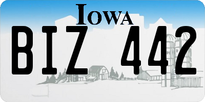 IA license plate BIZ442