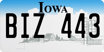 IA license plate BIZ443