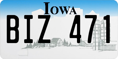 IA license plate BIZ471