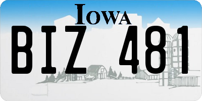 IA license plate BIZ481