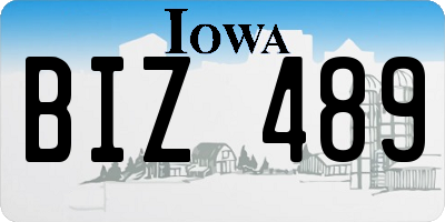 IA license plate BIZ489
