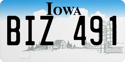 IA license plate BIZ491