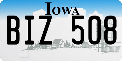 IA license plate BIZ508