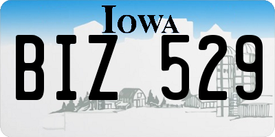 IA license plate BIZ529
