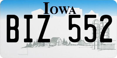 IA license plate BIZ552