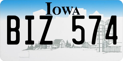 IA license plate BIZ574