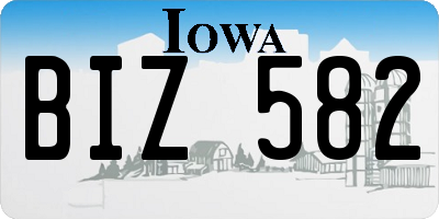 IA license plate BIZ582