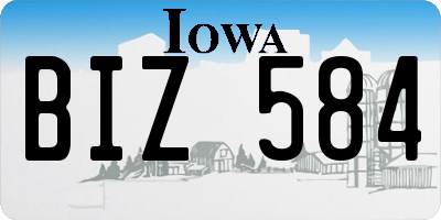 IA license plate BIZ584