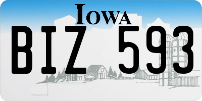 IA license plate BIZ593