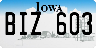 IA license plate BIZ603