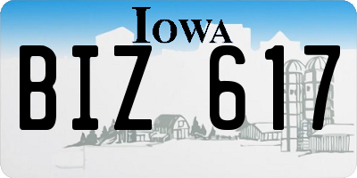 IA license plate BIZ617