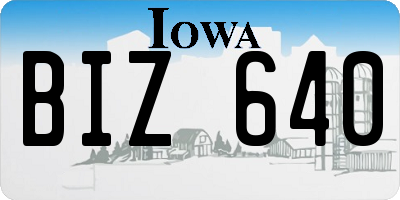 IA license plate BIZ640