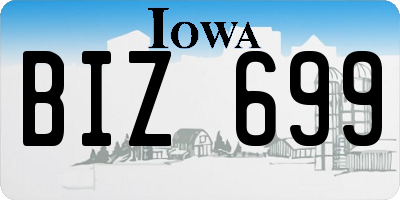 IA license plate BIZ699