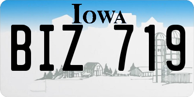 IA license plate BIZ719