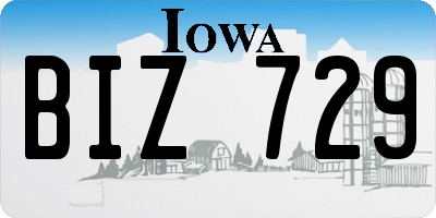 IA license plate BIZ729
