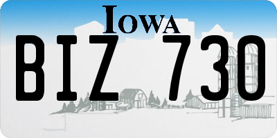 IA license plate BIZ730