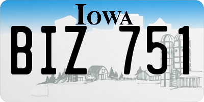 IA license plate BIZ751