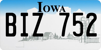 IA license plate BIZ752