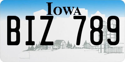IA license plate BIZ789