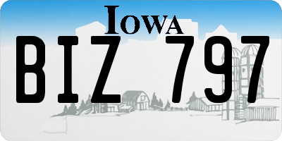 IA license plate BIZ797