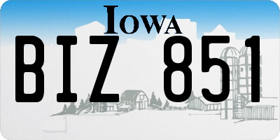 IA license plate BIZ851