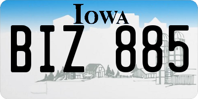 IA license plate BIZ885