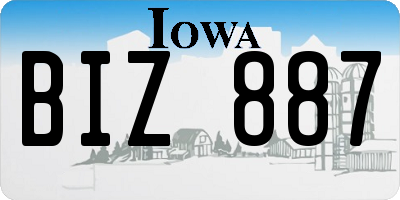 IA license plate BIZ887