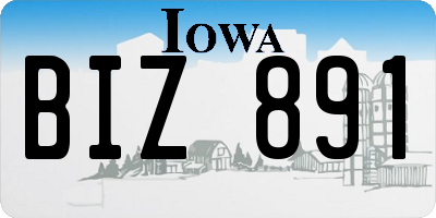 IA license plate BIZ891