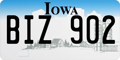 IA license plate BIZ902