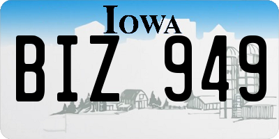 IA license plate BIZ949