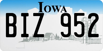 IA license plate BIZ952