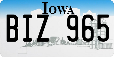 IA license plate BIZ965