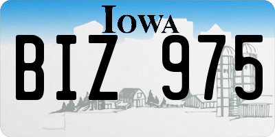 IA license plate BIZ975