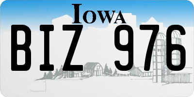 IA license plate BIZ976