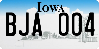 IA license plate BJA004