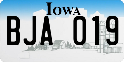 IA license plate BJA019