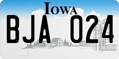 IA license plate BJA024