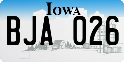 IA license plate BJA026