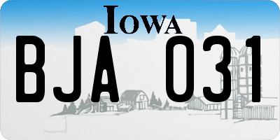 IA license plate BJA031