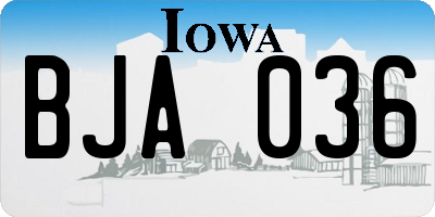 IA license plate BJA036