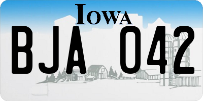 IA license plate BJA042