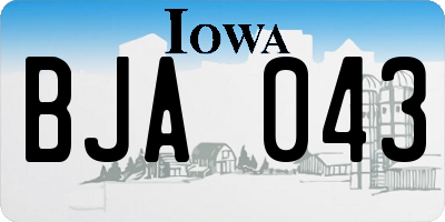 IA license plate BJA043