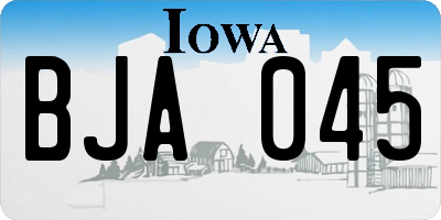 IA license plate BJA045