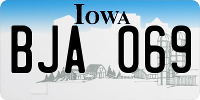 IA license plate BJA069