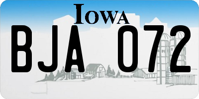 IA license plate BJA072