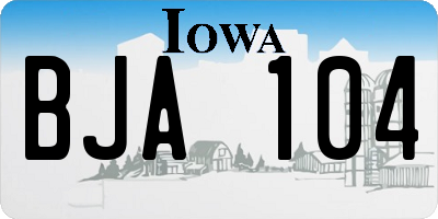 IA license plate BJA104